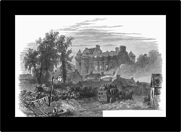 SCOTLAND: FALKLAND PALACE. View of Falkland Palace, in Fife, Scotland. Wood engraving, c1875, by Edward Whymper