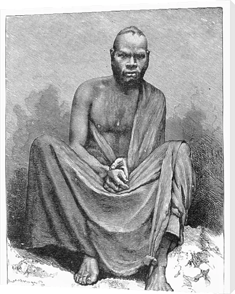 AFRICA: YAO CHIEF, 1889. Chief Mpama of the Yao, Nyasaland (present-day Malawi). Line engraving, 1889