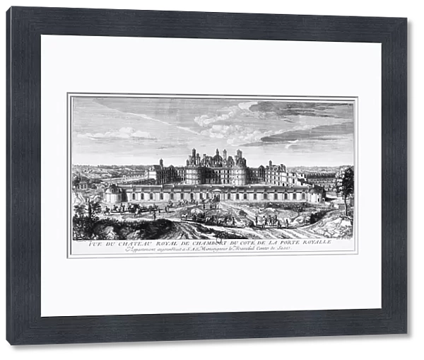 FRANCE: CHAMBORD. Chteau de Chambord in the Loire Valley. Line engraving by J. Rigaud, early 18th century