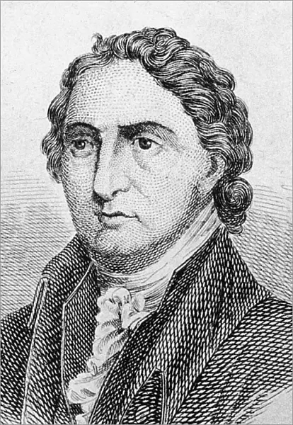 LYMAN HALL (1724-1790). American Revolutionary leader. Line engraving, 19th century