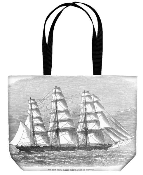 CLIPPER SHIP, 1869. The clipper ship Caliph, built at Aberdeen, Scotland, for the China trade. Wood engraving, English, 1869