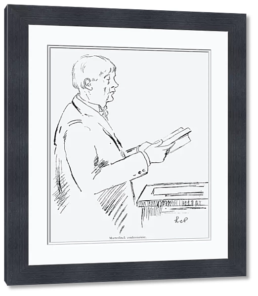 MAURICE MAETERLINCK (1862-1949). Belgian man of letters. Drawing