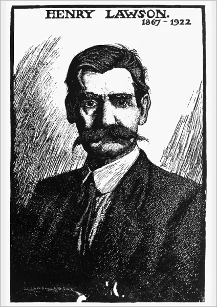 HENRY LAWSON (1867-1922). Australian poet and short-story writer. Wood engraving, 20th century
