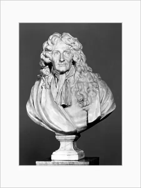 JEAN DE LA FONTAINE (1621-1695). French fabulist. Marble bust by Jean-Antoine Houdon, c1783