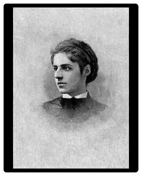 EMMA LAZARUS (1849-1887). American poet. Wood engraving, 1888