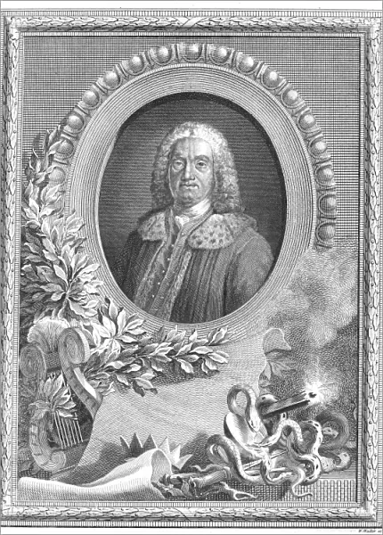 CREBILLON (1674-1762). Pseudonym of Prosper Jolyot, Sieur de Crais-Billon. French tragic poet. Copper engraving, English, 18th century