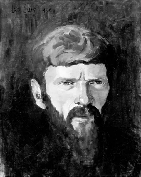 DAVID HERBERT LAWRENCE (1885-1930). English writer. Oil on canvas, 1920, by Jan Juta