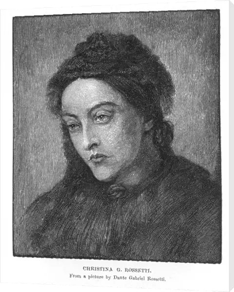 CHRISTINA ROSSETTI (1830-1894). English poet. Wood engraving after Dante Gabriel Rossetti
