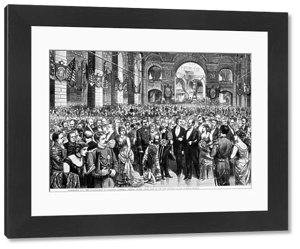 GARFIELD INAUGURATION, 1881. The Inaugural Ball at the Smithsonian Institution following the inauguration of James A. Garfield as the 20th President of the United States on March 4, 1881. Wood engraving from a contemporary newspaper