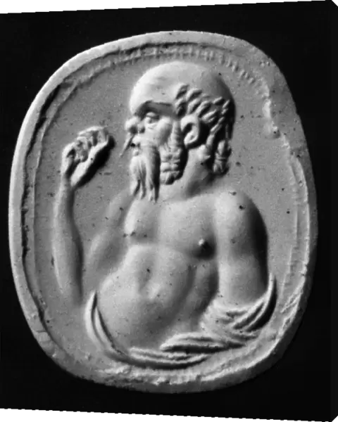 Greek philosopher. Ring stone, Carnelian intaglio, Greco-Roman period