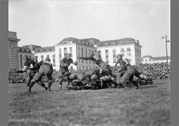 FOOTBALL GAME, c1915. An American football game, c1915