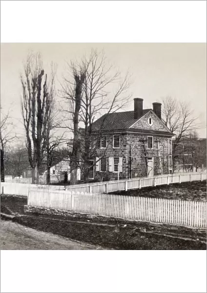 George Washingtons headquarters at Valley Forge, Pennsylvania. Stereograph by Samuel Fisher Corlies, c1862