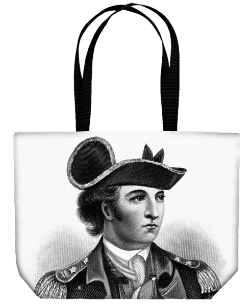 American Revolutionary War army officer. Steel engraving, 19th century