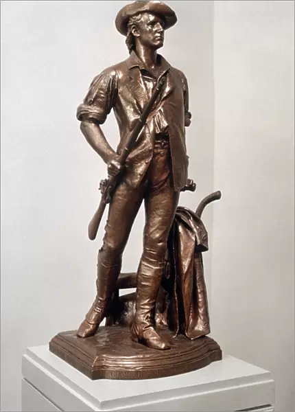 Small bronze statue of Minuteman of Concord, by Daniel Chester French