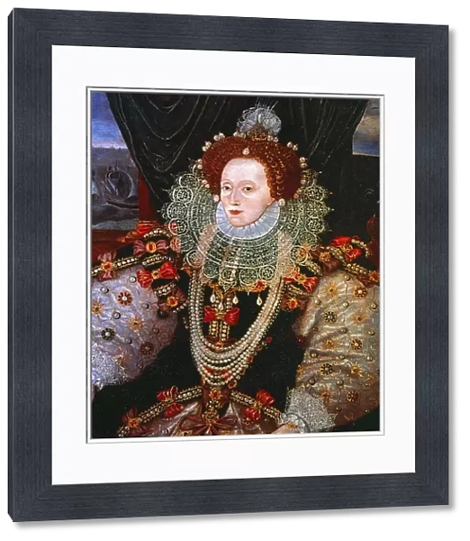 Queen Elizabeth I of England. Oil on panel, c1588, attributed to George Gower