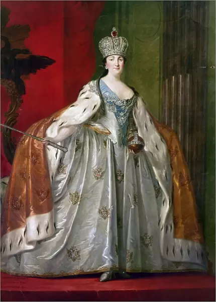 (1729-1796). Empress of Russia, 1762-1796. Painting of Catherine II in her coronation gown, c1762