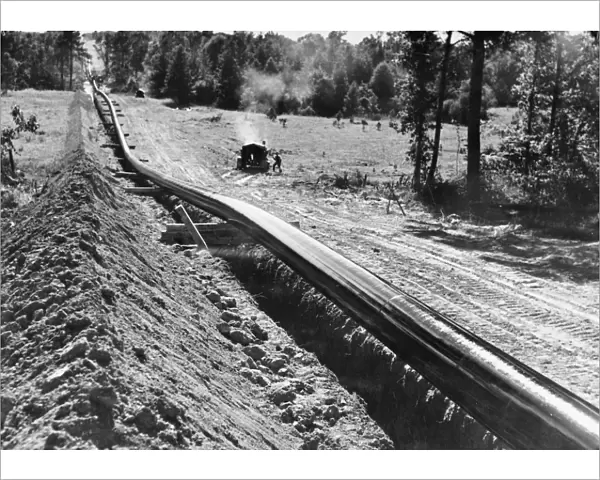 The Big Inch, a petroleum pipeline (at the time the largest in the world) running from Texas to New Jersey, constructed 1942-43 as emergency measures during World War II