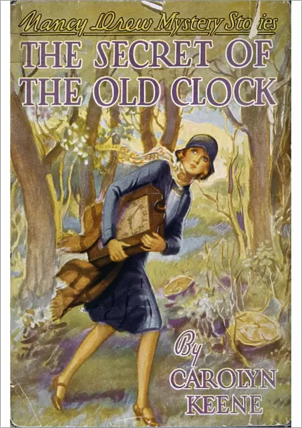 The Secret of the Old Clock. 1930 jacket illustration from The Nancy Drew Mystery Stories series by Edward Stratemeyer and Harriet Stratemeyer Adams