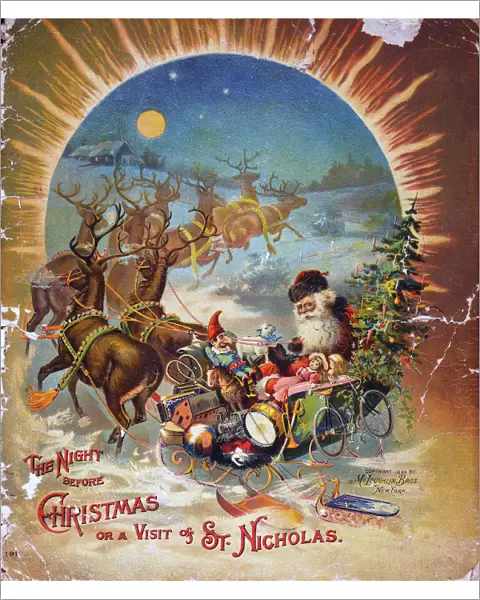 Cover of an 1896 edition of Clement Clarke Moores holiday poem, The Night Before Christmas, also known as A Visit From St. Nicholas