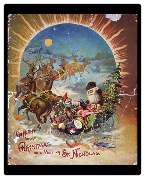 Cover of an 1896 edition of Clement Clarke Moores holiday poem, The Night Before Christmas, also known as A Visit From St. Nicholas
