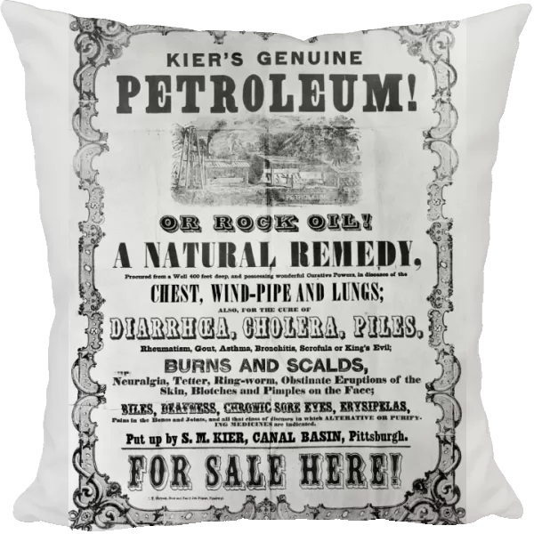 Advertisement for Kiers Genuine Petroleum, or Rock Oil, c1850