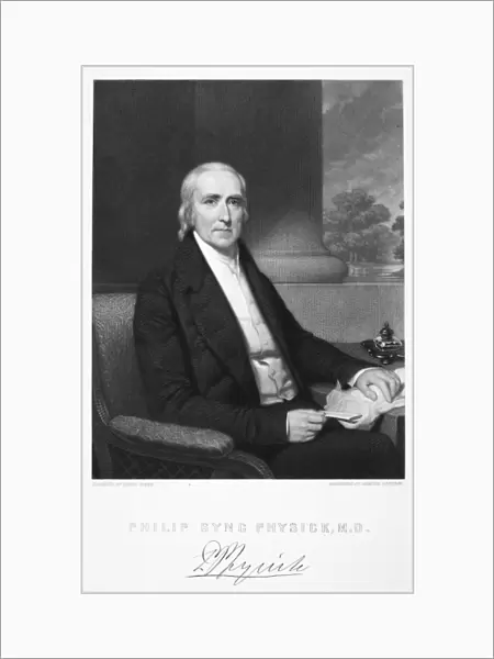 (1768-1837). American surgeon. With facsimile autograph signature. Mezzotint by Samuel Sartain after Henry Inman