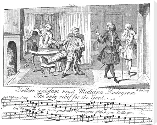 The Only Relief for the Gout. English engraved songsheet, c1770