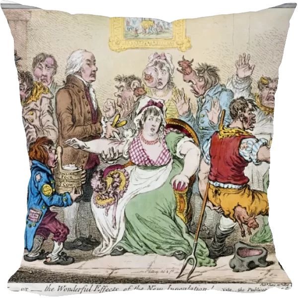 The Cow-Pock. Satirical etching, 1802, by James Gillray on Edward Jenner and vaccination