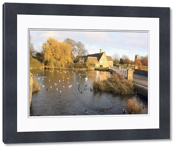 Fairford. Afternoon in late autumn at the Old Mill in cotswold town of