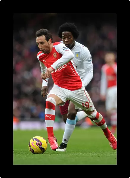 Santi Cazorla Outsmarts Carlos Sanchez: Arsenal vs Aston Villa, Premier League 2014-15