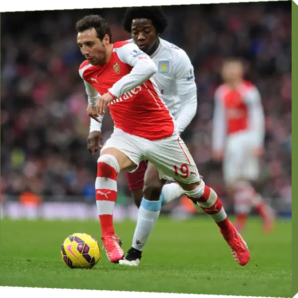 Santi Cazorla Outsmarts Carlos Sanchez: Arsenal vs Aston Villa, Premier League 2014-15