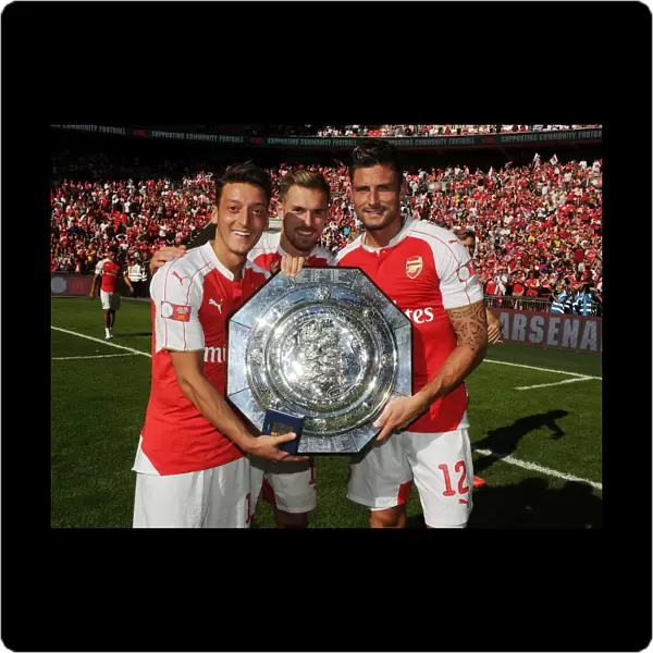 Arsenal Triumph in Community Shield: Ozil, Ramsey, Giroud Celebrate Victory over Chelsea