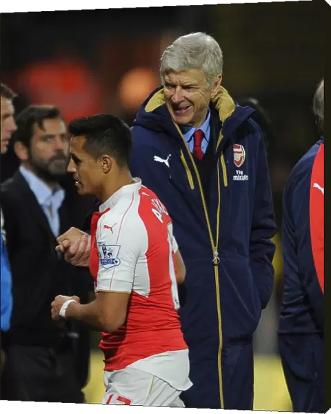 Farewell Handshake: Sanchez and Wenger Part Ways on the Field (Watford vs Arsenal, 2015 / 16)