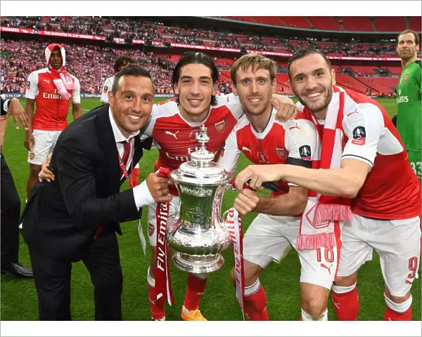 Arsenal Celebrate FA Cup Victory: Cazorla, Bellerin, Monreal, Perez
