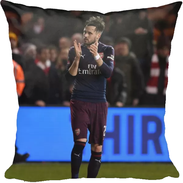 Arsenal's Carl Jenkinson Applauding Fans after FA Cup Victory over Blackpool