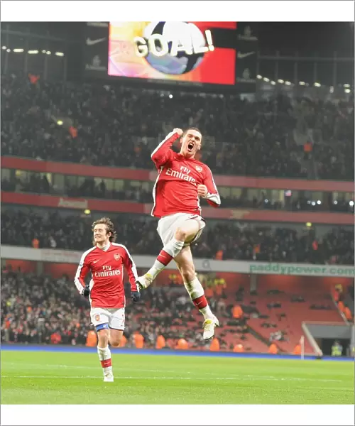 Thomas Vermaelen and Tomas Rosicky: Celebrating Arsenal's 3rd Goal Against Bolton Wanderers (4:2), 2010