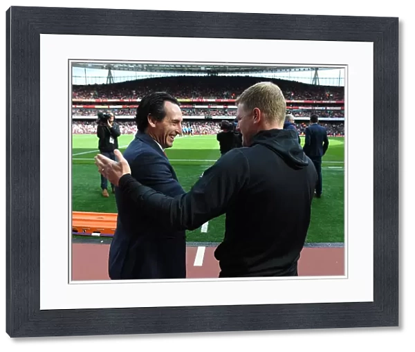 Arsenal's Unai Emery and Eddie Howe Greet Before Arsenal FC vs AFC Bournemouth in Premier League 2019-20