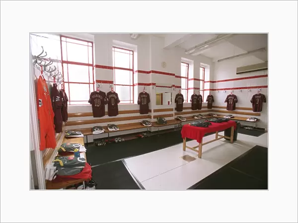 Arsenal Victory: Arsenal FC Changing Room after Securing a 2-0 Win over Newcastle United, FA Premier League, Highbury Stadium, London, 2005