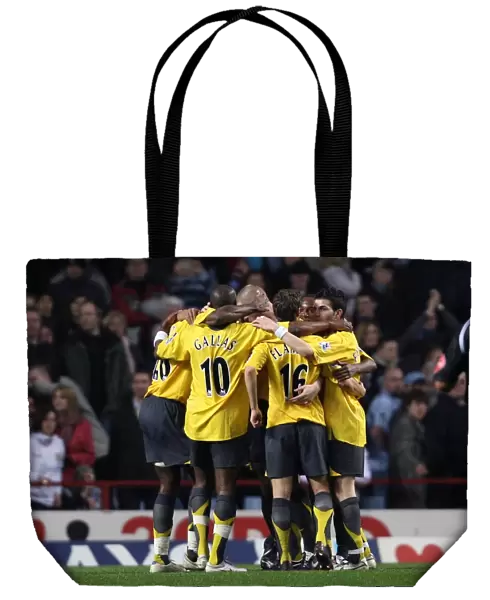 The Arsenal team celebrate after the match