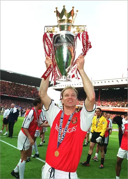 Dennis Bergkamp Celebrates Arsenal's FA Barclaycard Premiership Win over Everton, May 11, 2002