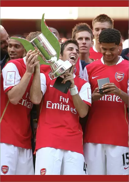 Cesc Fabregas (Arsenal) with the Emirates trophy