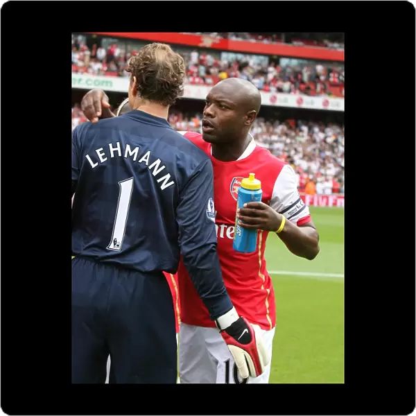 William Gallas and Jens Lehmann (Arsenal) before the match