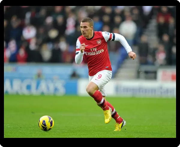 Lukas Podolski (Arsenal). Wigan Athletic 0: 1 Arsenal. Barclays Premier League. The DW Stadium