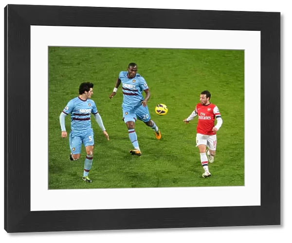 Santi Cazorla vs. Guy Demel and James Tomkins: Intense Battle at Arsenal v West Ham United (2013)
