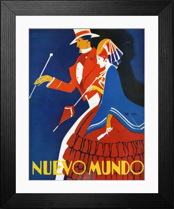 Framed Print : 1920s Spain Print - Nuevo Mundo Advertisement Framed Print : 1920s Spain Print - Nuevo Mundo Advertisement