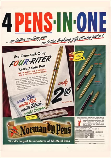 1948 1940s USA pens pencils normandy biros