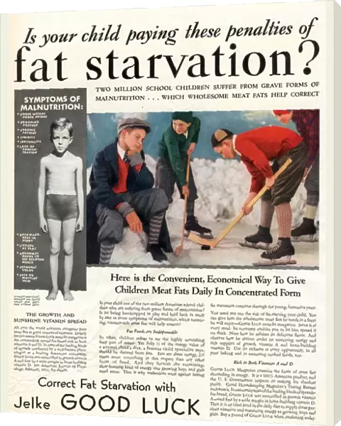 1920s USA humour jelke good luck fat starvation