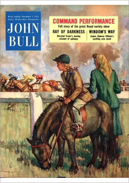 John Bull 1952 1950s UK horses horse racing jockeys ponys magazines ponies