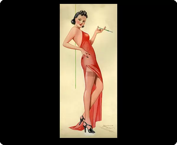 Pinups 1940s UK Laurence Miller pin-up pinups pin-ups woman women cigarettes holders