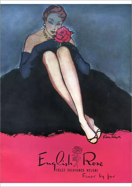 1953 1950s UK womens stockings nylons hosiery english rose roses